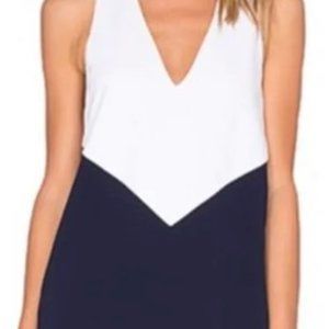 Alice & Olivia Maya Blue and White Dress M